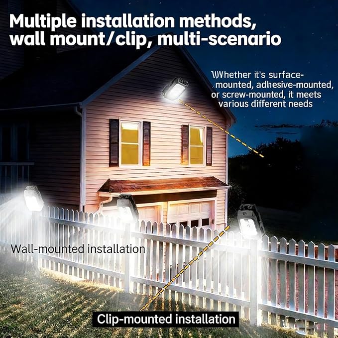 Clamp on Solar Motion Light, Clip On Solar Motion Sensor Light Outdoor, Portable,Waterproof, 3 Modes 3 Mounting Ways, Outdoor Led Lights for Fence, Wall, Garage, Patio Umbrella (#B,5PCS)