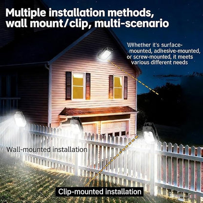 Clamp on Solar Motion Light, Clip On Solar Motion Sensor Light Outdoor, Portable,Waterproof, 3 Modes 3 Mounting Ways, Outdoor Led Lights for Fence, Wall, Garage, Patio Umbrella (#A,5PCS)
