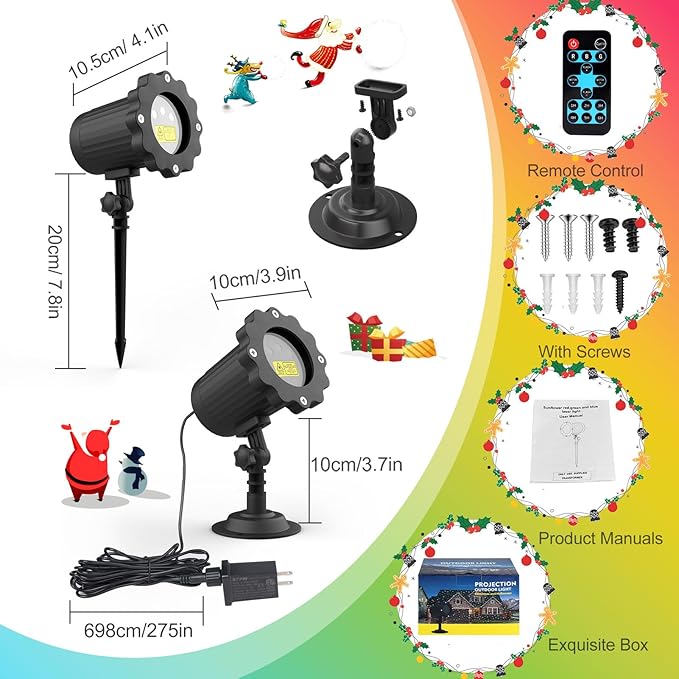 Laser Projector Firefly Lights Outdoor,12 Effect Moving RGB Lights Show Waterproof Laser Projection with RF Remote and Timer for Wedding Christmas Holiday Party Patio Garden Decor