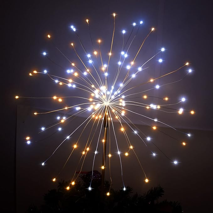 JJGoo Solar Firework Lights, 2 Pack 120 LEDs 2 Lighting Modes Solar Garden Lights Outdoor Waterproof for Yard Patio | Lumora