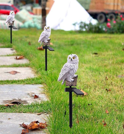Ulalaza Outdoor Solar Lights Owl Shape Solar Powered LED Lamp Waterproof Garden Lights Stake Lights for Walkway