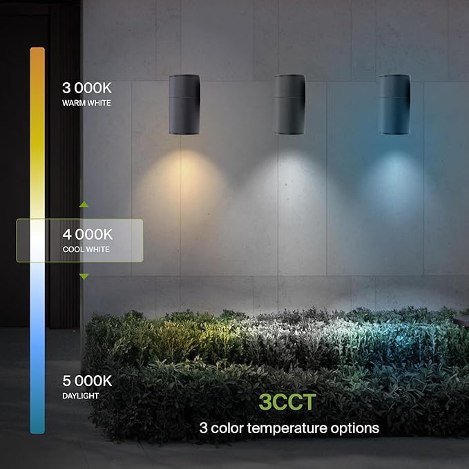 ASD 1 Light LED Indoor & Outdoor Wall Light Fixture | 9W 1000LM 3000K-5000K 120V Cylinder Up Down Lights | Dimmable | Lumora