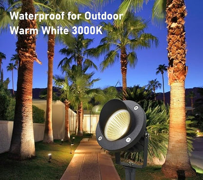 TOVEENEN LED Outdoor Landscape Spotlight Flag Light - 120V 20W Waterproof Spot Lights for Yard House Tree Christmas Lighting, Warm White