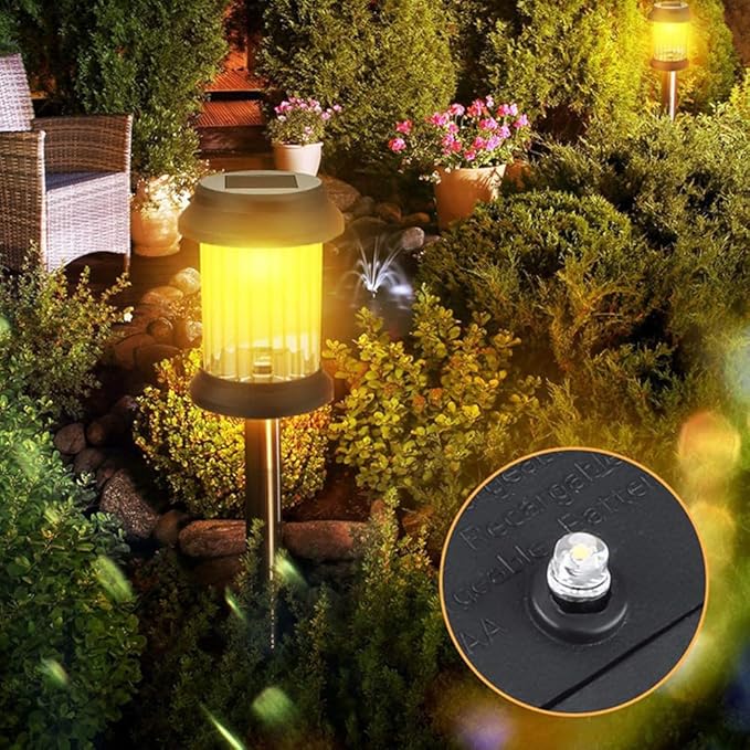 4 Pack Solar Pathway Lights Outdoor Pathway LED Solar Light IP65 Waterproof Landscape Lighting for Patio Driveway Decor (Cold White)