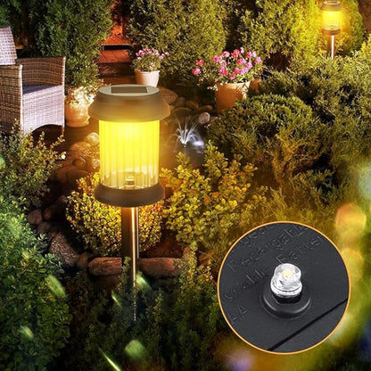 4 Pack Solar Pathway Lights Outdoor Pathway LED Solar Light IP65 Waterproof Landscape Lighting for Patio Driveway Decor (Cold White)