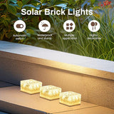 Wokyo Solar Brick Lights Outdoor Waterproof LED Rock Lights Patio Brick Lights 4 Packs for Patio, Yard, Walkway | Lumora