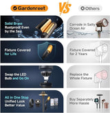 Gardenreet Brass Spot Light Low Voltage - Outdoor Landscape Spotlights, 12V Landscaping LED Uplights, Hard-Wired | Lumora