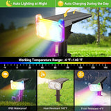 WdtPro Solar Color Changing Spot Lights, 8 Lighting Modes Solar Lights Outdoor Waterproof, Multicolor RGB Outdoor | Lumora