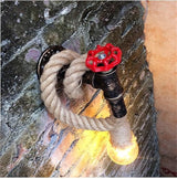 Creative Water Pipe Wall Sconce, Retro Hemp Rope Wall Lamp, Industrial Style Wall Light, Cafe, Restaurant | Lumora