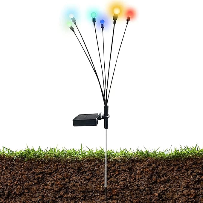 Solar Garden Lights Solar LED String Lights Firefly Solar Lights Outdoor Waterproof Firefly Solar Pathway Lights, Solar Stake Lights Outdoor Garden Decoration Garland Lights Camping Lights Solar Light
