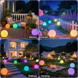 10-in Solar Orb Light, Waterproof Solar Globe Light Outdoor Dimmable RGB Color Changing Solar Garden Ball Light for | Lumora
