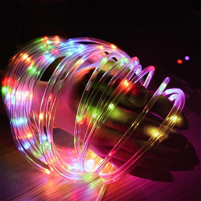 Solar Rope Lights, 23ft 50LED Waterproof Copper Tube Wire String Lights for Garden,Yard, Path, Fence, Stairs, Backyard, Patio Decorative (Multicolor)