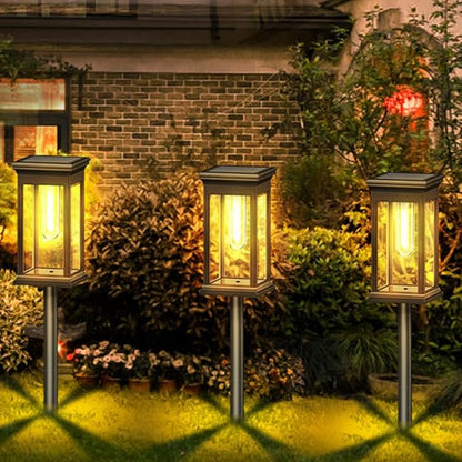 8Pack Solar Lights Outdoor Waterproof Lights Landscape Lighting for Outside, Solar Pathway Light for Patio Lawn Porch Walkway Driveway Garden Decorations for Outside