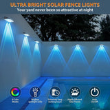 Solar Fence Lights Outdoor, 7 Fixed Colors ＆ Color Changing IP65 Waterproof Solar Powered Lights for | Lumora