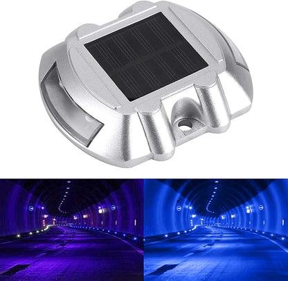 Solar Lights Outdoor, LED Outdoor Waterproof Driveway Pathway Light Road Step Lamp Casting Aluminum Solar Power Driveway Light for Garden Patio Yard(Blue)