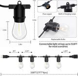 108FT LED Outdoor String Lights, IP65 Waterproof, S14 Shatterproof 27FT*4 Pack Outdoor String Lights (Maximum | Lumora