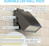 HYPERLITE Wall Pack 60W: 7800lm Dusk to Dawn Photocell Led Wall Packs Outside Lighting ETL Listed, Ideal Adjustable | Lumora