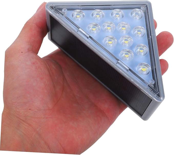 STOBAZA Solar Step Light Outdoor Sturdy Triangle Led Garden Pathway Lights