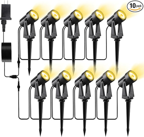 Low Voltage Landscape Lighting,10 Pack Outdoor LED Landscape Spotlights with Transformer 27V Garden Lights Pathway | Lumora