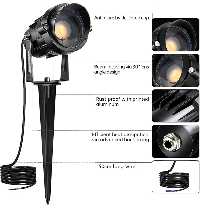 Low Voltage Landscape Lights with Connectors Outdoor: 7W 700LM LED Landscape Lighting for Tree Garden Yard Pathway | Lumora