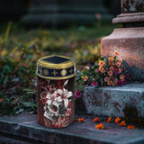 Garden Stake Light,Skull White Flowers Solar Lights for Cemetery Grave,Solar Pathway Lights Outdoor,Lawn Yard Patio | Lumora