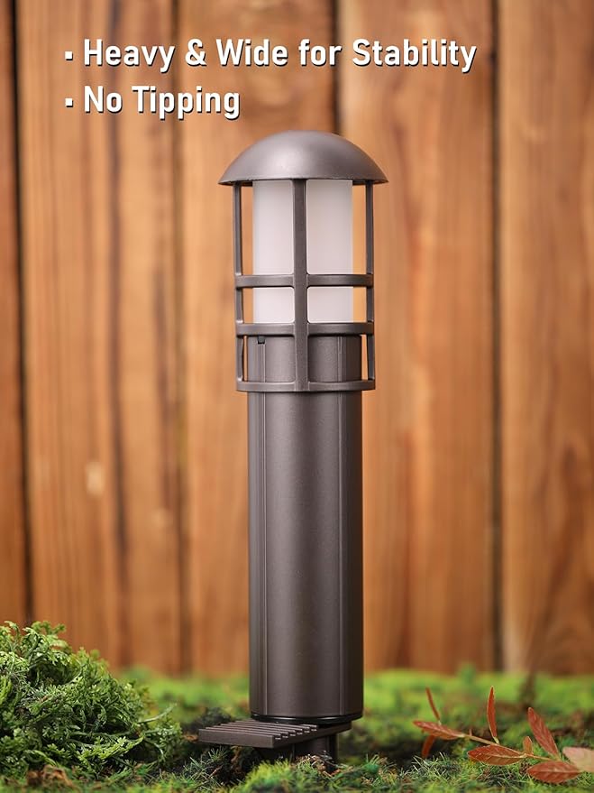 LEONLITE Low Voltage Landscape Pathway Lights, 3W 12V AC/DC Landscape Lighting, IP65 CRI90+ Pathway Lighting Wired for Yard Lawn, Oil Rubbed Bronze Aluminum, ETL Listed, 3000K Warm White, Pack of 6