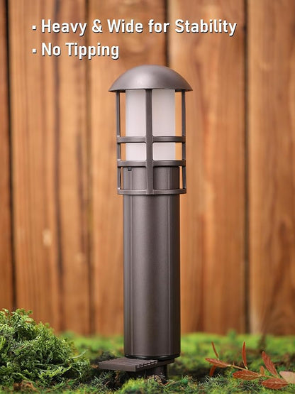 LEONLITE Low Voltage Landscape Pathway Lights, 3W 12V AC/DC Landscape Lighting, IP65 CRI90+ Pathway Lighting Wired for Yard Lawn, Oil Rubbed Bronze Aluminum, ETL Listed, 3000K Warm White, Pack of 6