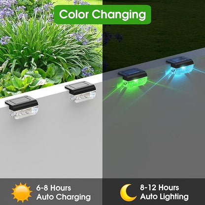 Solar Deck Lights 12 Pack, Solar Lights Outdoor Waterproof for Outside, Stairs, Step, Fence, Yard, Garden, Patio, Pool, Railing (Color Changing)
