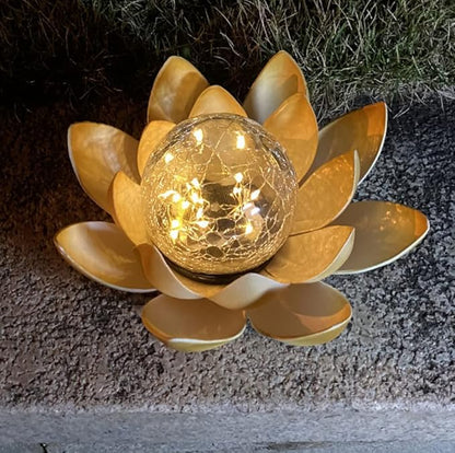 anso Outdoor Solar Light Lotus Flower Lamp Garden Decoration Waterproof Solar Path Light (Blue)