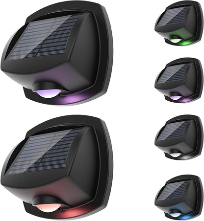 SOLPEX Solar Lights Outdoor Waterproof IP65, Solar Stair Lights Outdoor for Fence, Deck, Step, RGB Multicolor LED 11 Lighting Modes House Wall Light for Porch, Backyard, Fence, Garden Decor-6 Pack