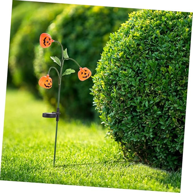 POPETPOP Solar Pathway Lights Halloween Decorations Led Pumpkin Lantern Outdoor