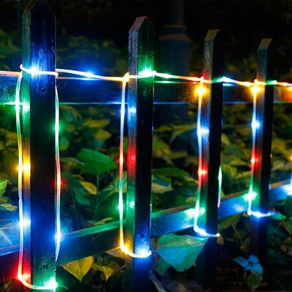 IMAGE 8 Modes Solar Rope Lights Outdoor String Lights 78.7 Feet 20M Waterproof 200LED for Indoor Outdoor Garden Party Patio Lawn Decor Multi Color