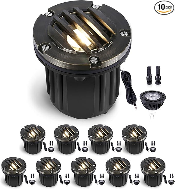 Gardenreet LED Well Lights Low Voltage - Brass In-Ground Ip65 Electric 12V Lighting - Outdoor Path Light | Lumora