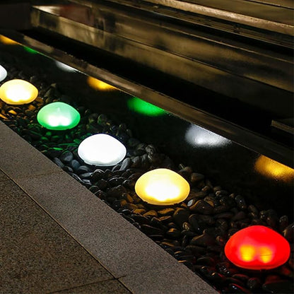 Solar-Powered Stone-Shaped Garden Decorative Lights (Colorful)