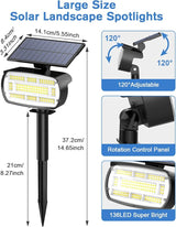 Fabrito Large Solar Spot Lights Outdoor 2 Pack, 1000 Lumens High Brightness, IP65 Waterproof Solar Spotlight with | Lumora