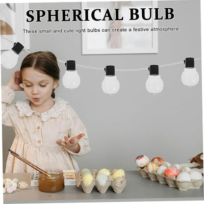 SUPVOX 20pcs LED Globe Bulb String Light Replacements Transparent Plastic Lamp Bulbs with Black Caps for Hanging String Lights DIY Accessories for Indoor Outdoor Festive Decoration