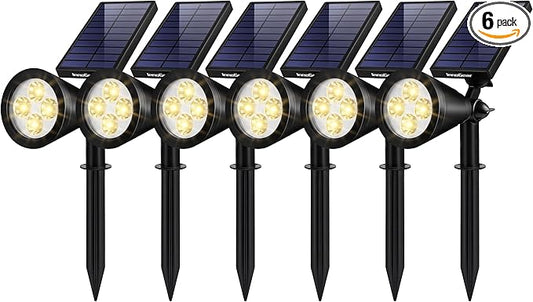 InnoGear Solar Lights Outdoor Waterproof Solar Garden Light for Outside Yard Landscape Lighting Pathway Spot Lights Spotlight Wall Light Auto On/Off, Pack of 6 (Warm White)
