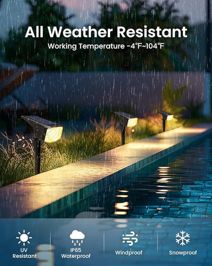 SOLPEX Solar Lights Outdoor Waterproof IP65, Landscape Spotlights Outdoor, Compact Design Spot Lights, Solar Powered Flood Lights for Garden Yard House Pathway Tree Outside, 12 Pack, Warm White