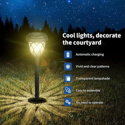 Milisten 6pcs Warm Light Outdoor Solar Garden Lights Waterproof LED Yard Path Landscape Lamps for Patio Lawn Decoration