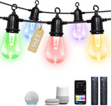 96FT Outdoor String Lights, DIY Infinite Colors, Music Sync Dimmable, WiFi Alexa/Google Assistant Compatible | Lumora