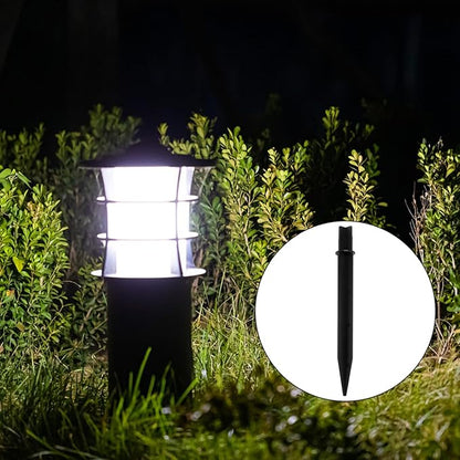 Veemoon 5pcs Solar Power Lawn Lamp Ground Plugs Landscape Spike Lights Black Plastic Garden Stakes for Walkways Driveways Outdoor Decoration