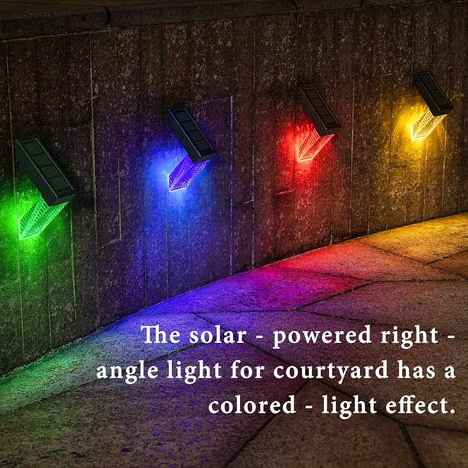Solar Lights Outdoor 4 Pack: IP68 Waterproof Snow-Resistant for Stairs, Deck, Garden,Step,Wall,Fence, Railing,Pathway.Warm White & RGB Color Changing