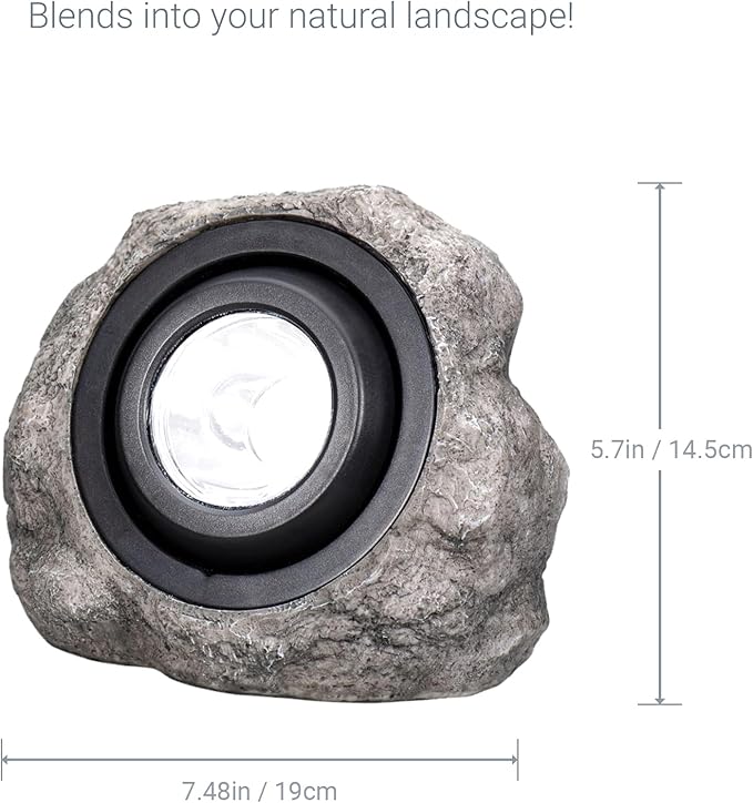 Koda 4-Pack Solar LED Rock Spotlights, Adjustable and Weather-Resistant, Dual Color Temperature, Natural Blend with | Lumora