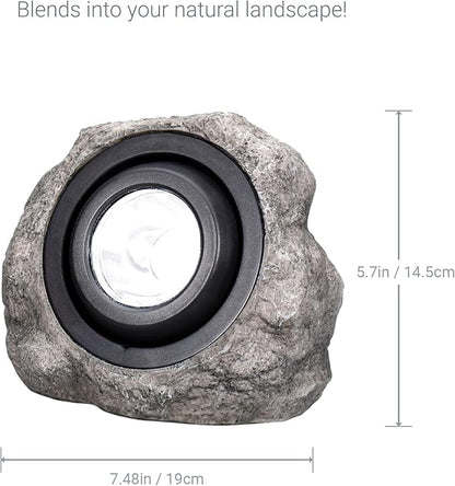 Koda 4-Pack Solar LED Rock Spotlights, Adjustable and Weather-Resistant, Dual Color Temperature, Natural Blend with Outdoor Landscape, Safety Night Lighting