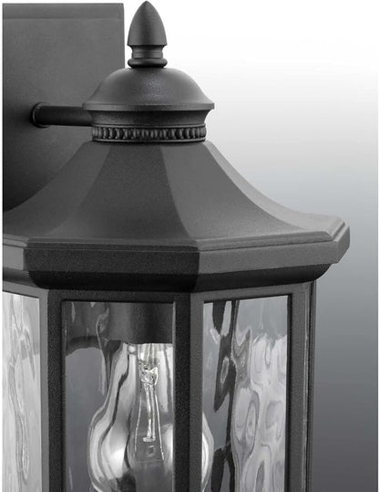 Progress Lighting Edition Collection 1-Light Water Glass Traditional Outdoor Small Wall Lantern Light Antique Bronze