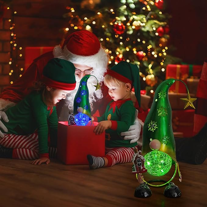 HONGLAND Christmas Gnomes Garden Decor Solar Outdoor Decorations Gnome Yard for Mom, Color Changing LED Lights with | Lumora