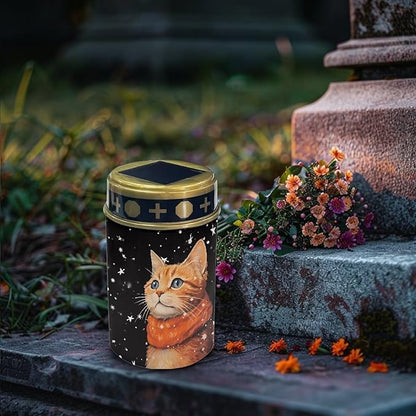 Starry Sky Cat Garden Stake Light, Solar Lights for Cemetery Grave,Solar Pathway Lights Outdoor,Lawn Yard Patio Garden Decor Environment Friendly