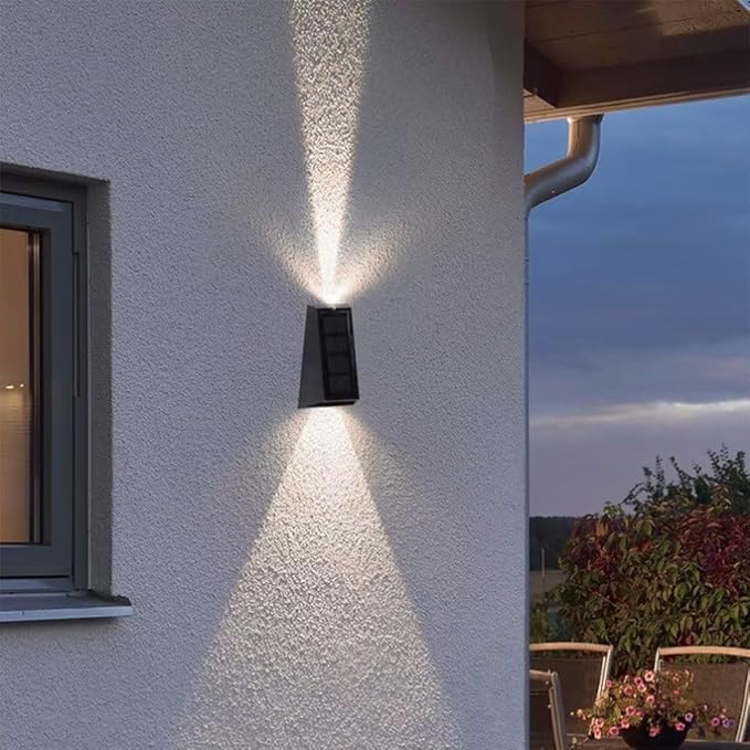 Solar Pathway Lights 2PCS Monochrome Solar Lights Outdoor Wall Step Landscape Light for Walkway Driveway Lawn Patio Sidewalk Yard Decor
