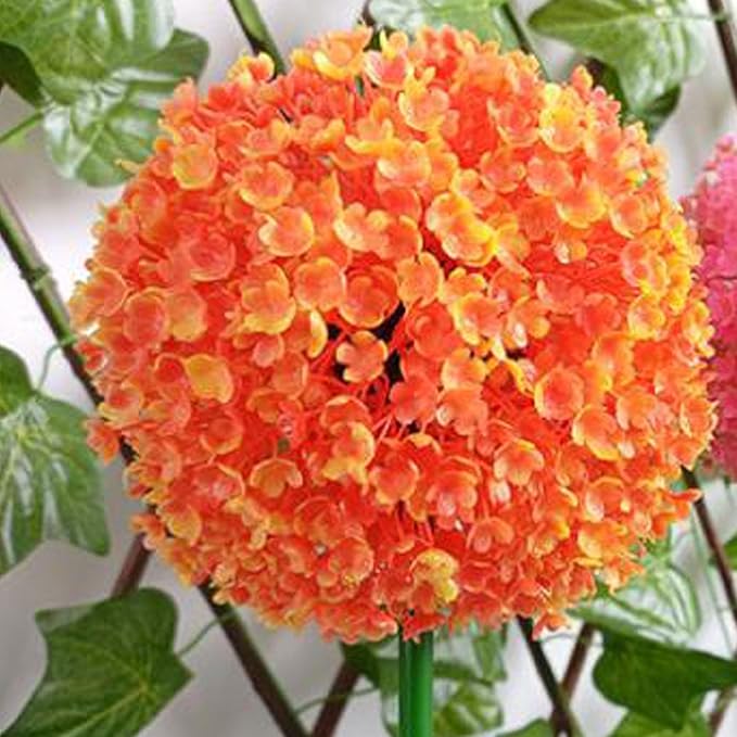 Solar Garden Lights, Solar Flower Lights, Solar Ball Light Outdoor Waterproof Garden Flower Spot Light Decorative for Courtyard (Orange)