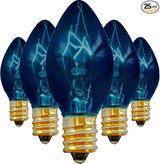 EST. LEE DISPLAY L D 1902 Indoor ＆ Outdoor String Light C7 Ceramic Christmas Steady Replacement Bulbs (Clear Glass | Lumora